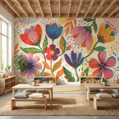 Floral Wallpaper Vintage Bohemian Wall Mural
