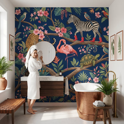 Tropical Animals Wallpaper Vibrant Jungle Wall Mural