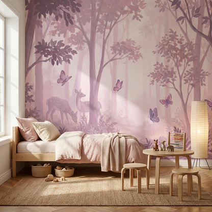 Forest Wallpaper Deer Whimsical Wall Decor