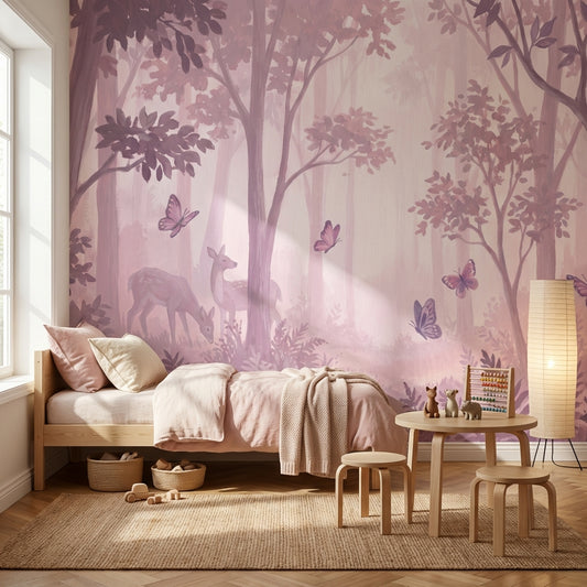 Forest Wallpaper Deer Whimsical Wall Decor
