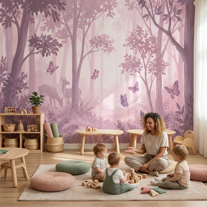 Forest Wallpaper Deer Whimsical Wall Decor