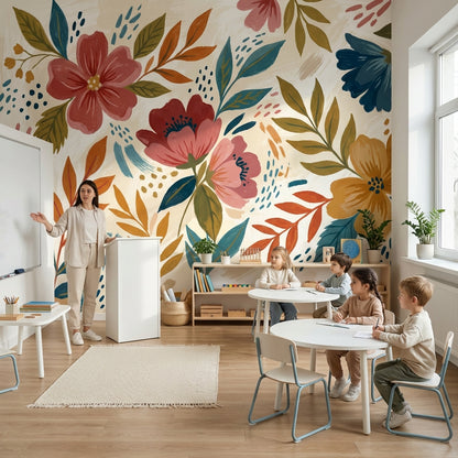 Floral Wallpaper Abstract Modern Wall Mural