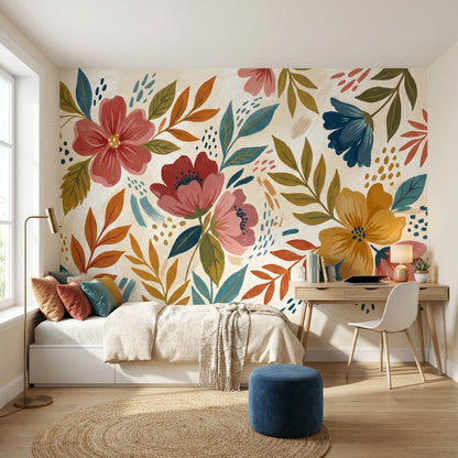 Floral Wallpaper Abstract Modern Wall Mural