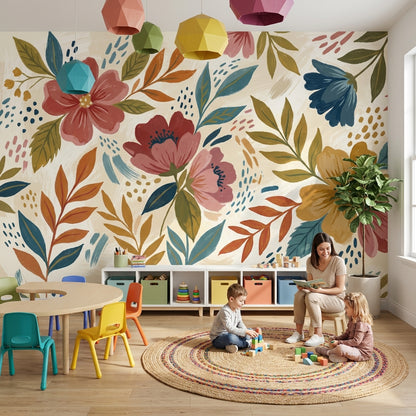 Floral Wallpaper Abstract Modern Wall Mural