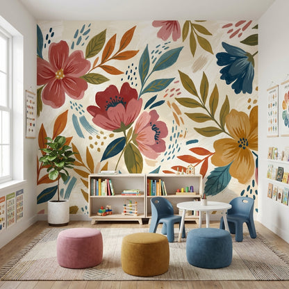 Floral Wallpaper Abstract Modern Wall Mural