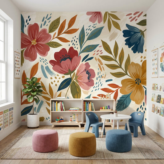 Floral Wallpaper Abstract Modern Wall Mural