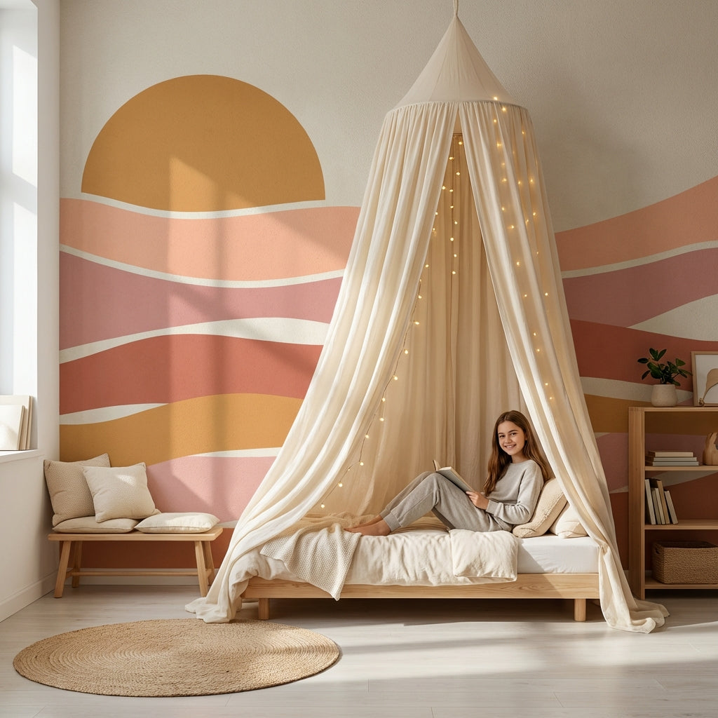 Abstract Wallpaper Sunset Geometric Wall Mural