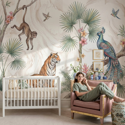 Watercolor Texture Wallpaper Tropical Playful Wall Mural