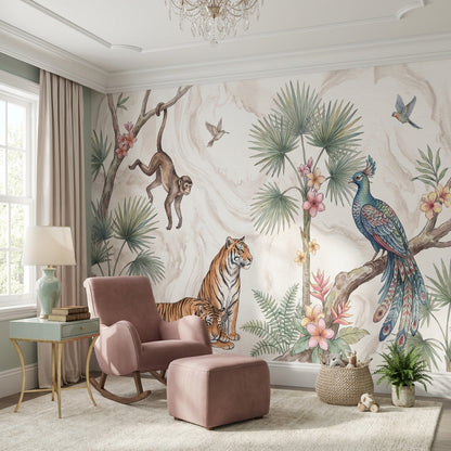 Watercolor Texture Wallpaper Tropical Playful Wall Mural