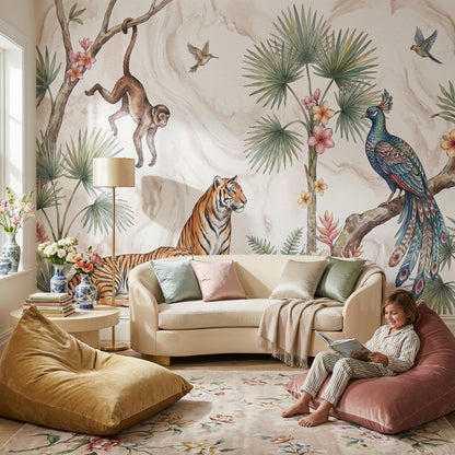 Watercolor Texture Wallpaper Tropical Playful Wall Mural