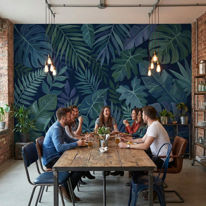 Shades Of Green Wallpaper Tropical Botanical Wall Decor