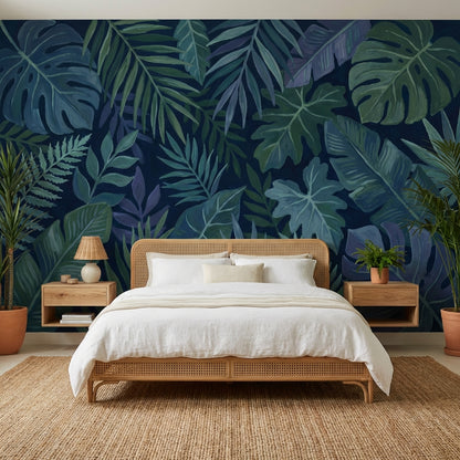 Shades Of Green Wallpaper Tropical Botanical Wall Decor