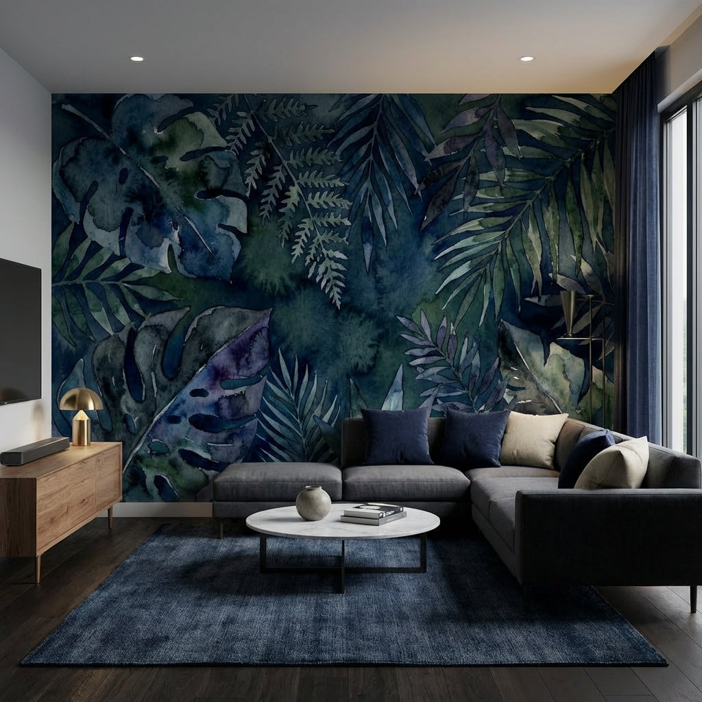 Floral Wallpaper Abstract Leaves Wall Mural