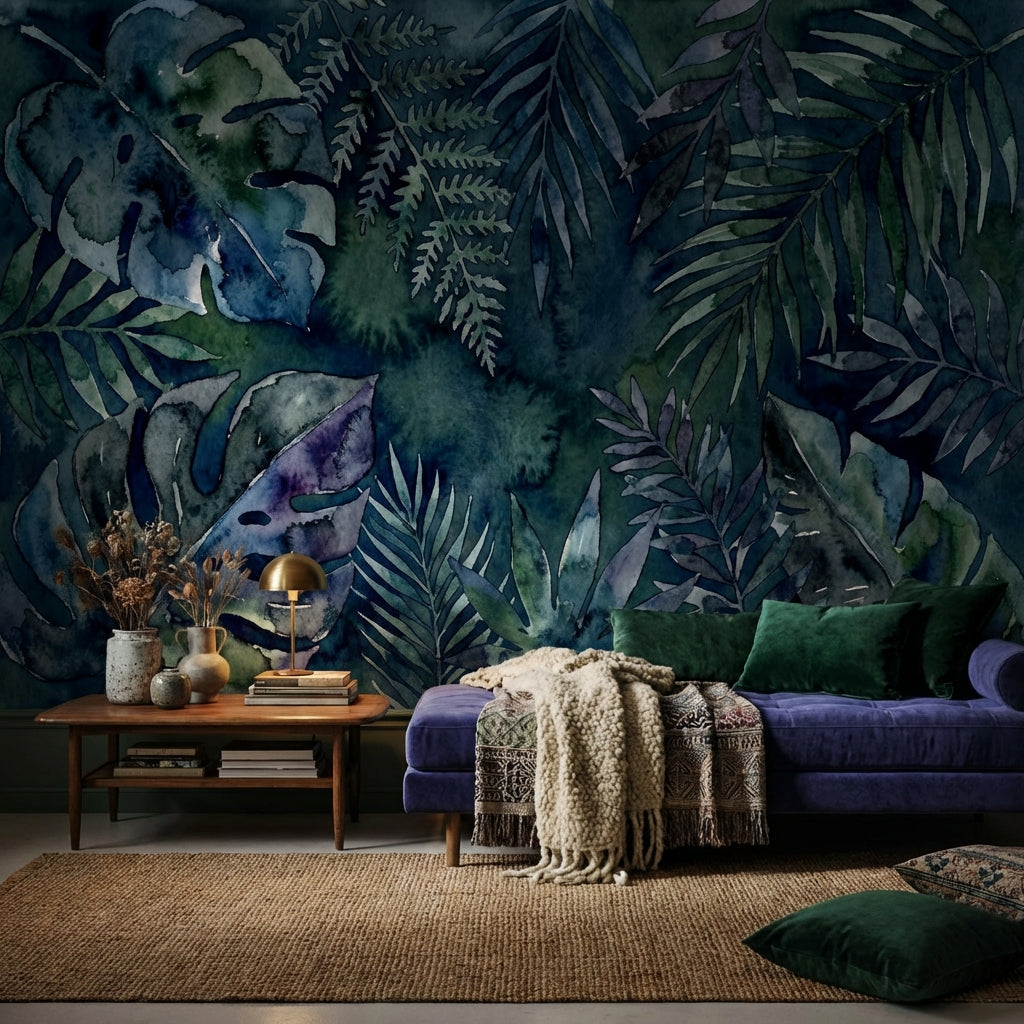 Floral Wallpaper Abstract Leaves Wall Mural