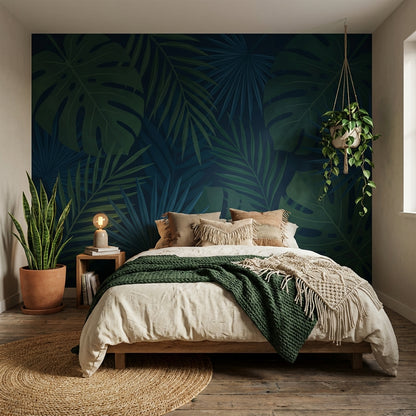 Shades Of Green Wallpaper Tropical Leaves Wall Mural