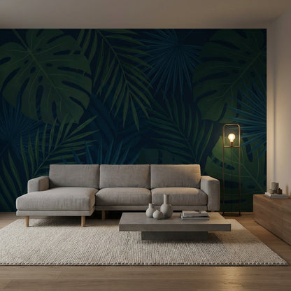 Shades Of Green Wallpaper Tropical Leaves Wall Mural