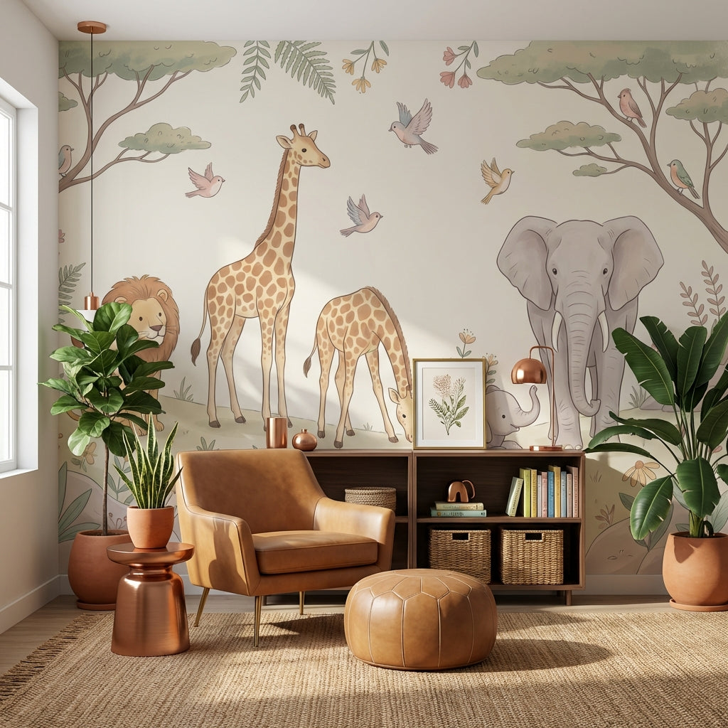 Safari Wallpaper Animals Nature Wall Mural