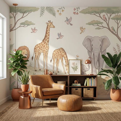 Safari Wallpaper Animals Nature Wall Mural