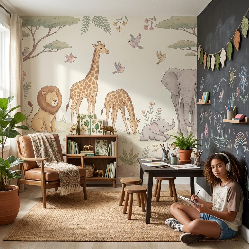 Safari Wallpaper Animals Nature Wall Mural