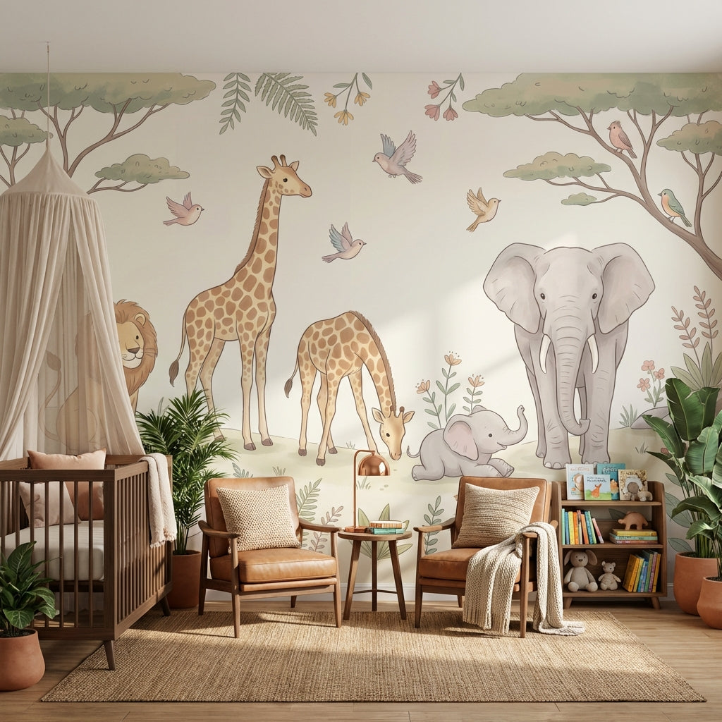 Safari Wallpaper Animals Nature Wall Mural