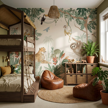 Jungle Wallpaper Animals Tropical Wall Mural