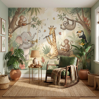Jungle Animals Wallpaper Playful Nature Wall Mural