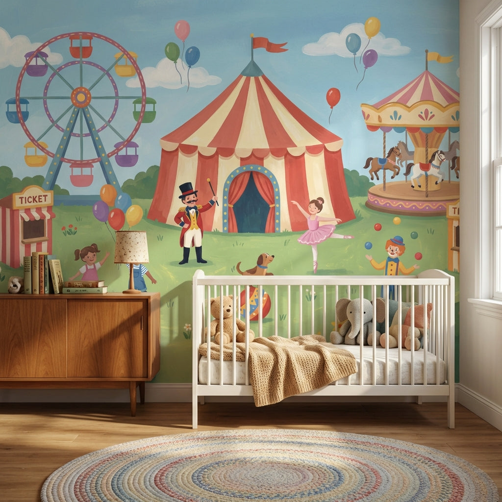 Carnival Wallpaper Circus Ferris Wheel Removable Wall Decor