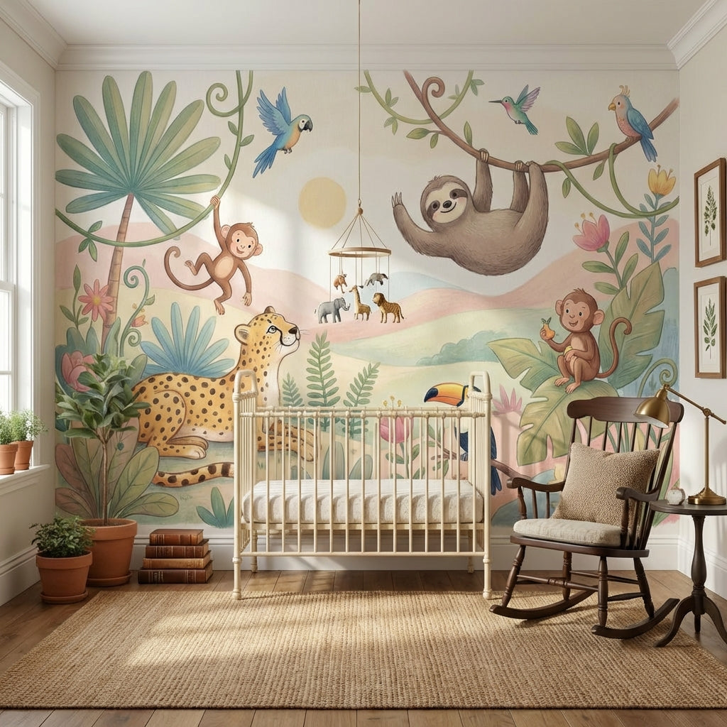 Jungle Wallpaper Animals Tropical Wall Mural