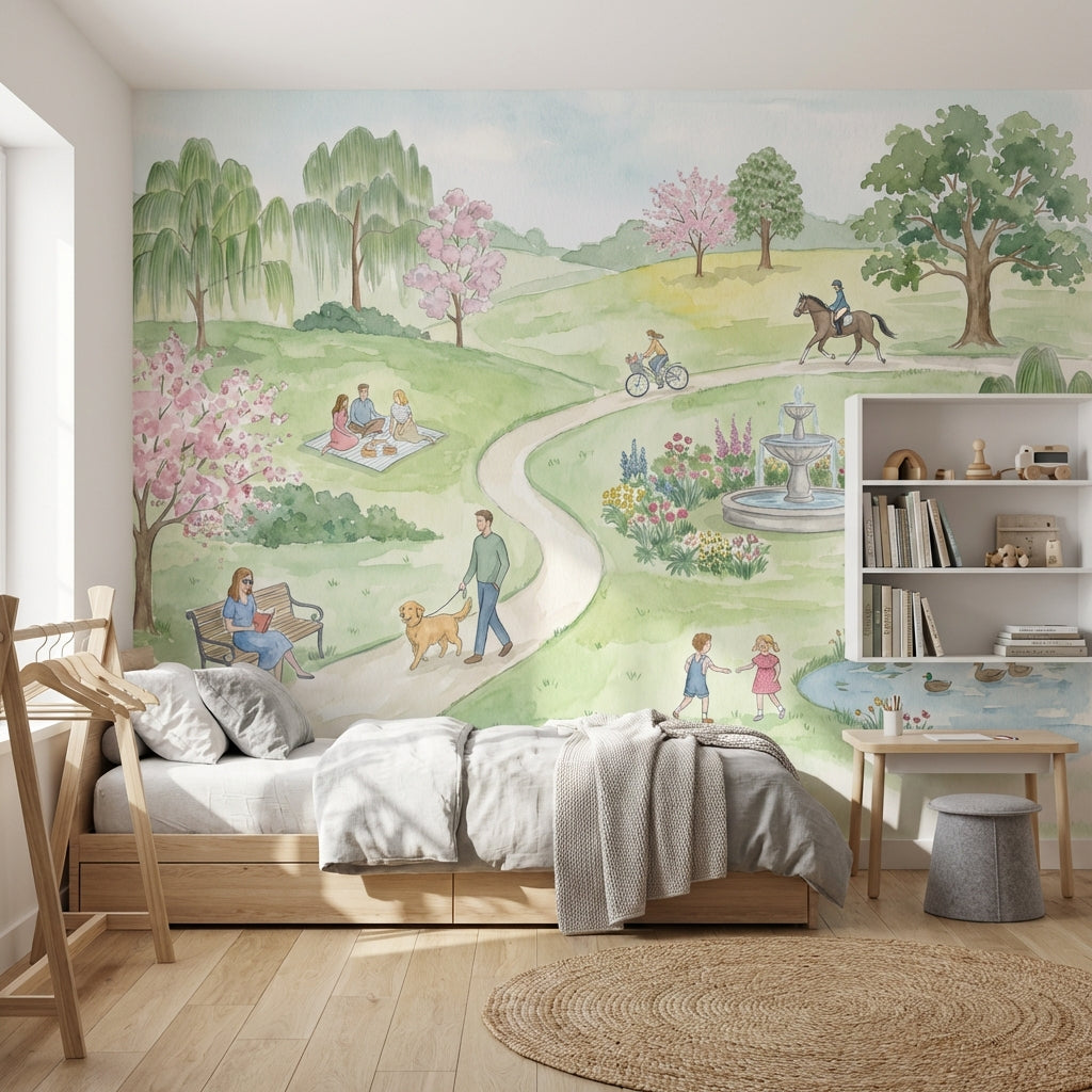 Park Wallpaper Nature Pond Wall Mural