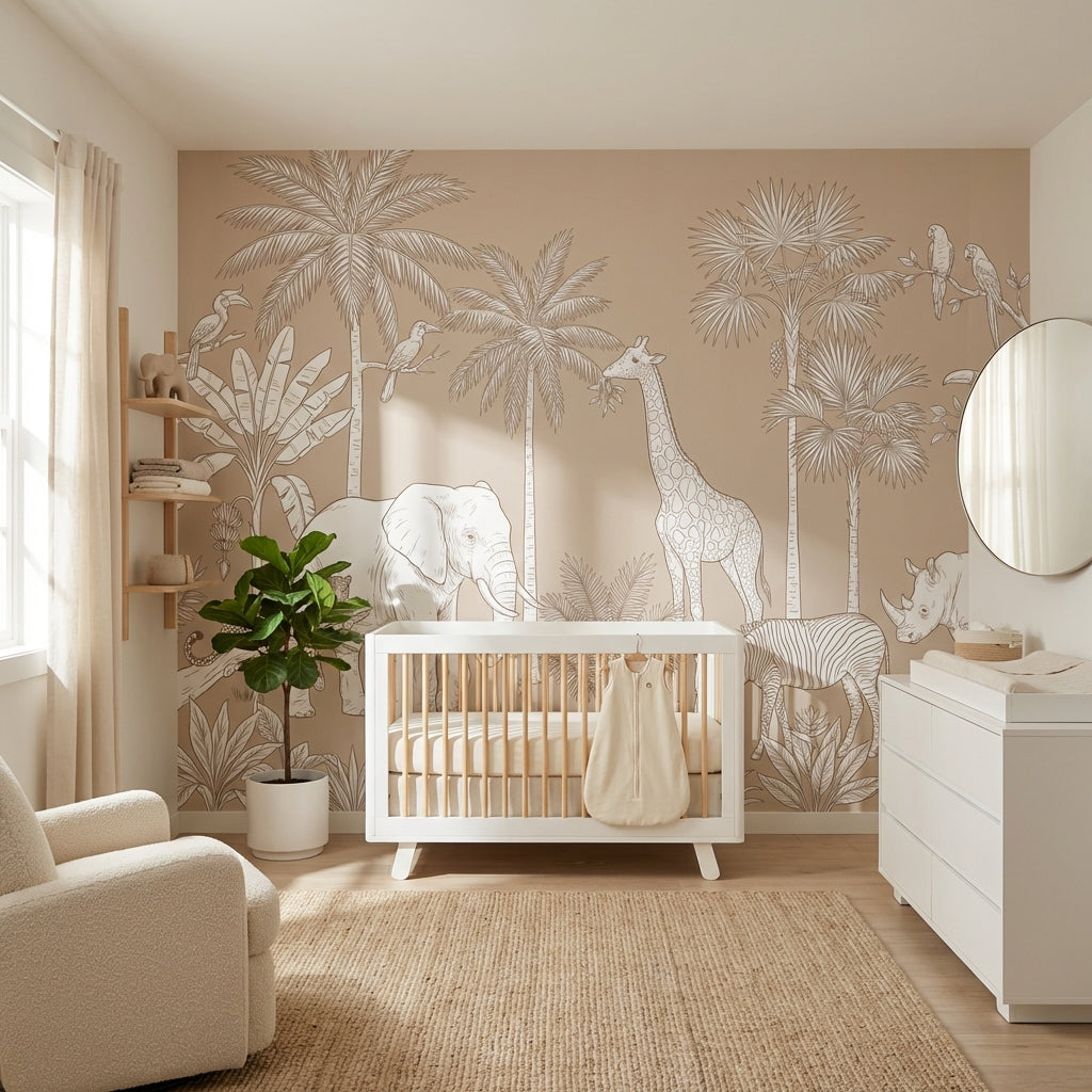 Jungle Wallpaper Vintage Tropical Wall Mural – Ready-to-Ship Outlet