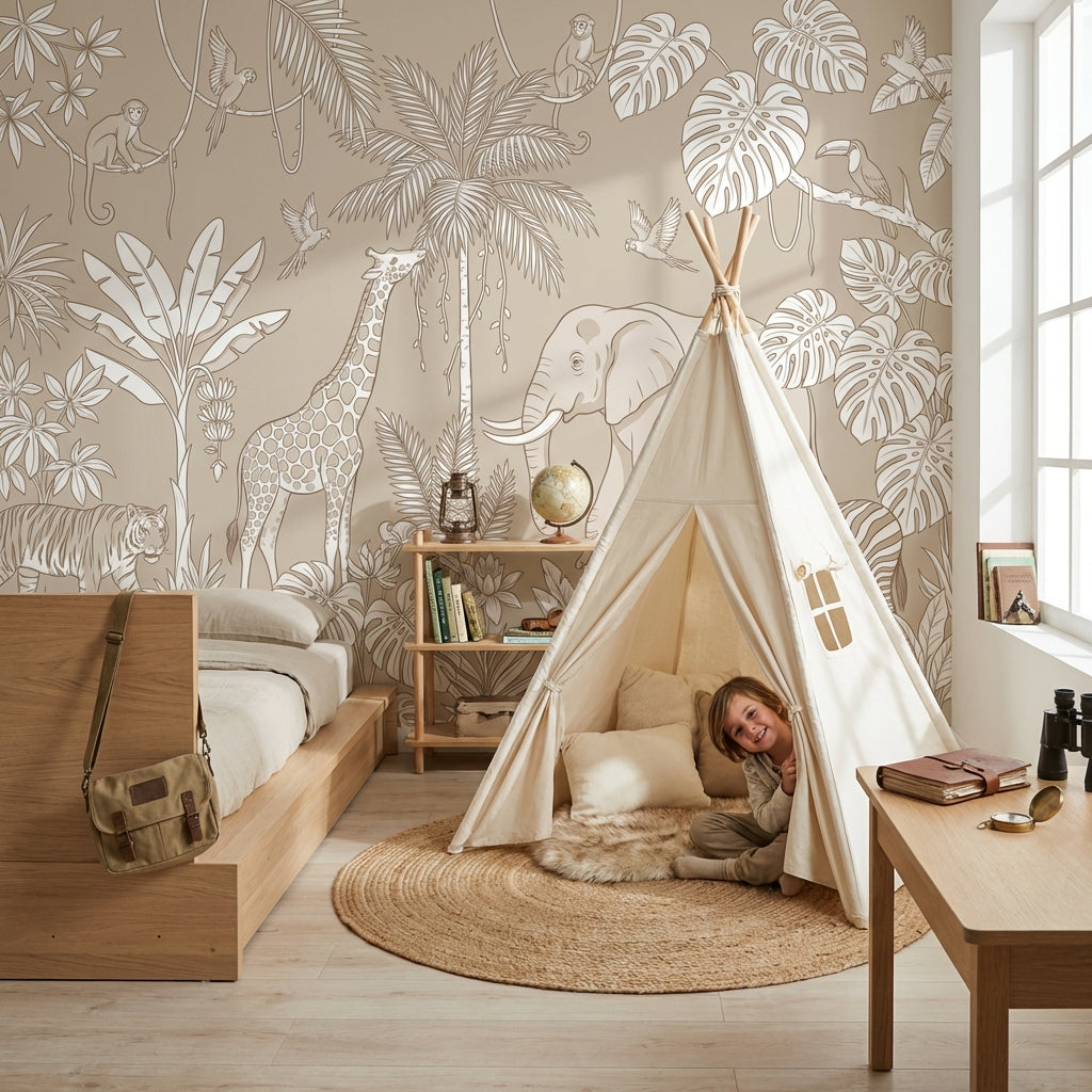 Jungle Wallpaper Animals Tropical Wall Decor