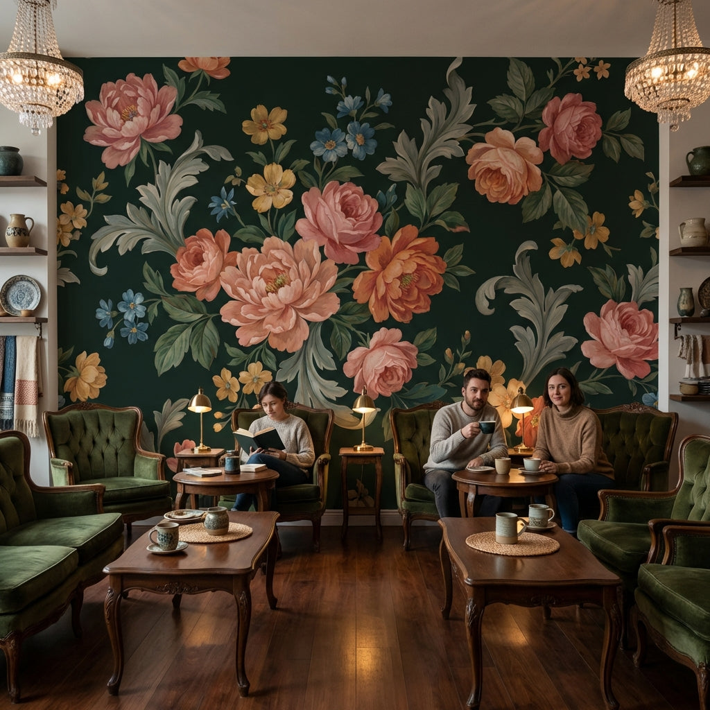 Floral Wallpaper Vintage Elegant Wall Mural