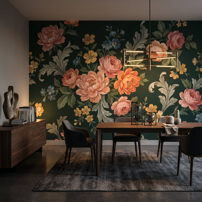 Floral Wallpaper Vintage Elegant Wall Mural