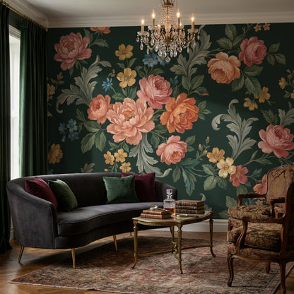 Floral Wallpaper Vintage Elegant Wall Mural