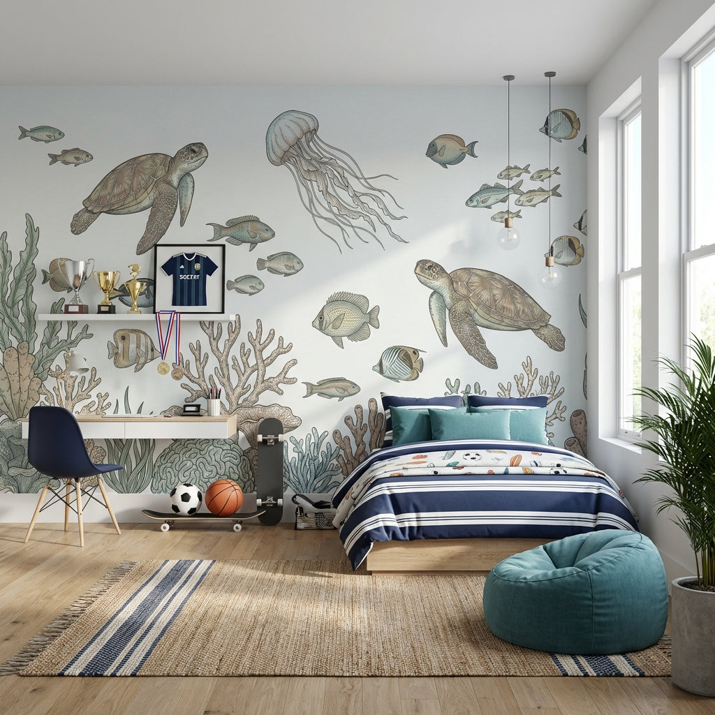 Underwater Wallpaper Turtles Marine Life Wall Mural