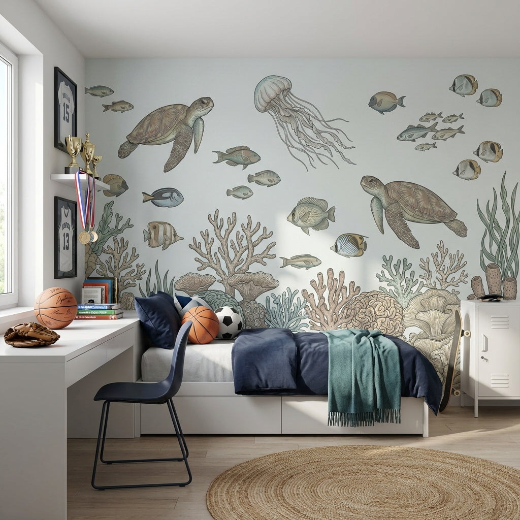 Underwater Wallpaper Turtles Marine Life Wall Mural