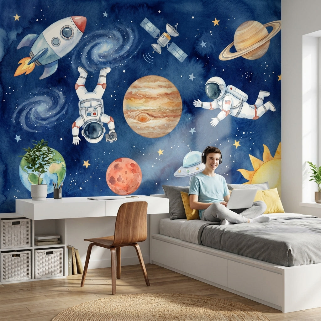 Astronaut Wallpaper Galaxy Planets Wall Mural