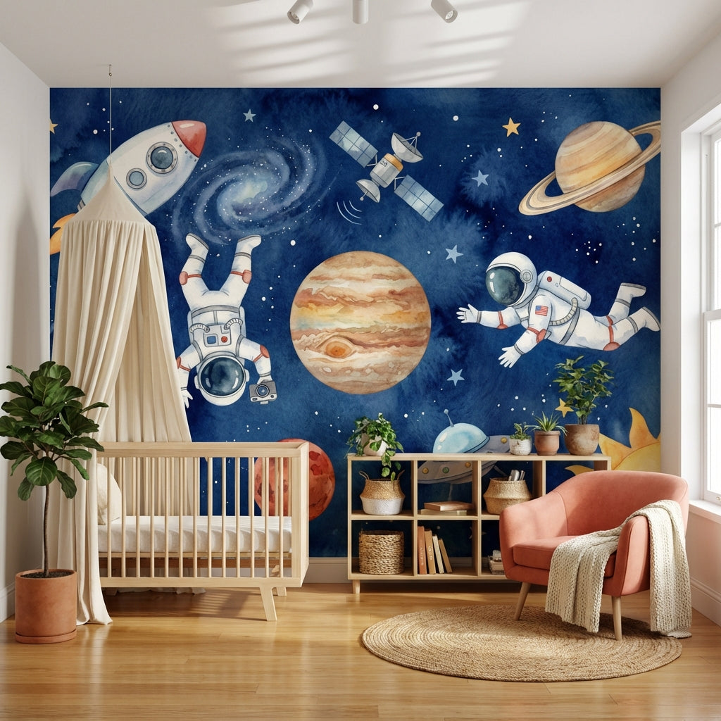 Astronaut Wallpaper Galaxy Planets Wall Mural