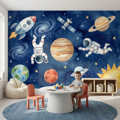 Astronaut Wallpaper Galaxy Planets Wall Mural