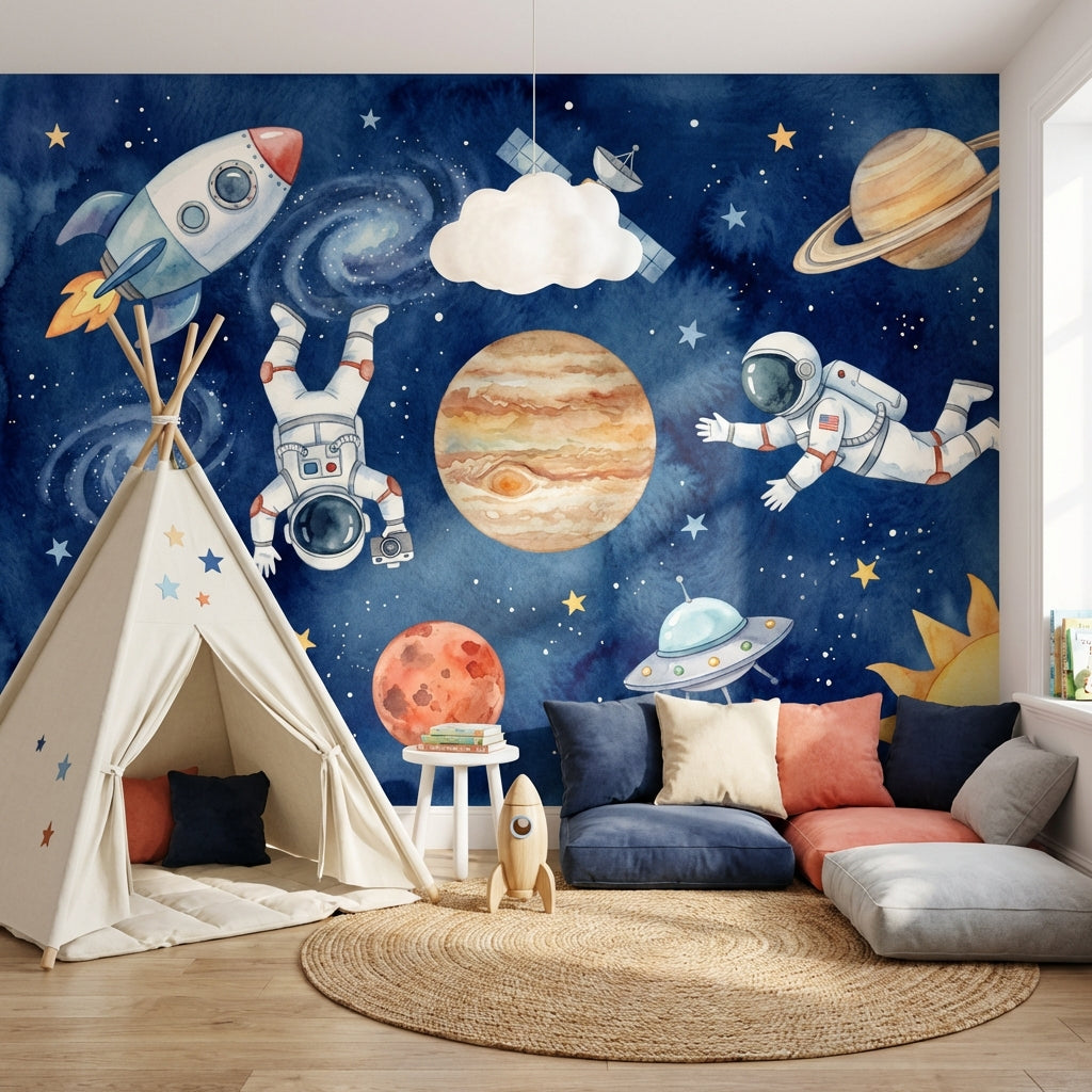 Astronaut Wallpaper Galaxy Planets Wall Mural