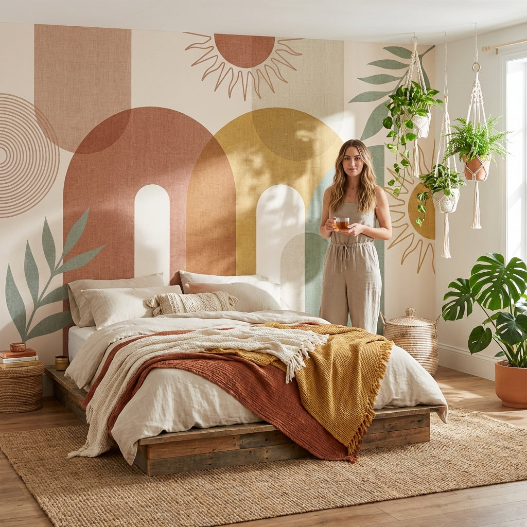 Geometric Wallpaper Modern Abstract Removable Wall Decor