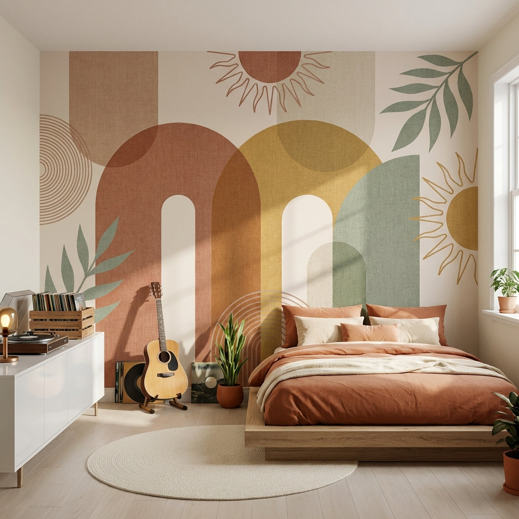 Geometric Wallpaper Modern Abstract Removable Wall Decor