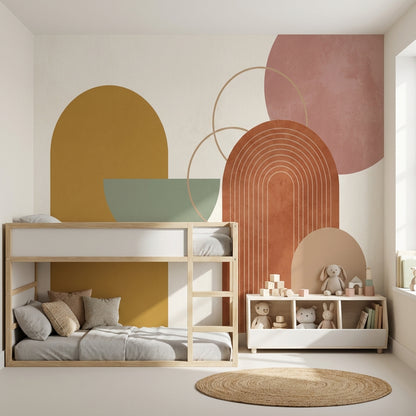 Muted Green Wallpaper Mid-Century Modern Wall Mural