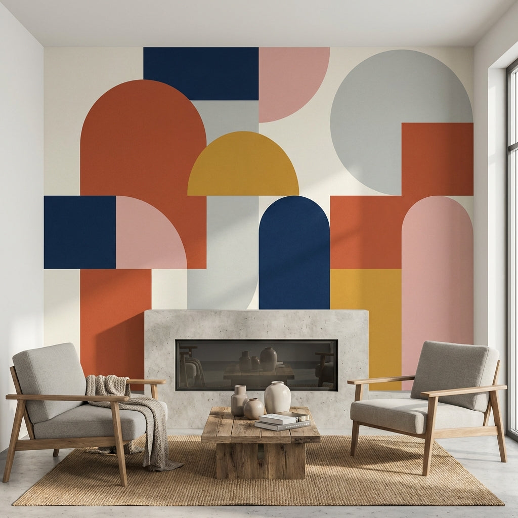 Geometric Wallpaper Abstract Modern Wall Mural