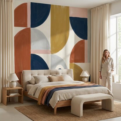 Geometric Wallpaper Abstract Modern Removable Wall Decor