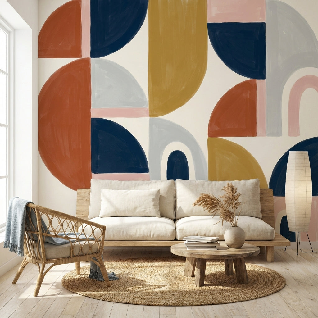 Geometric Wallpaper Abstract Modern Removable Wall Decor