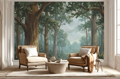 Shades Of Green Wallpaper Forest Natural Wall Mural