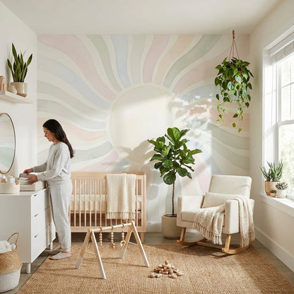 Geometric Wallpaper Pastel Abstract Wall Mural