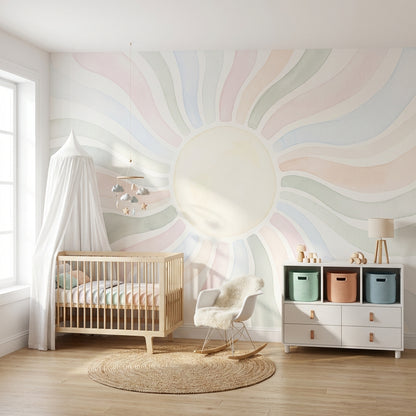 Geometric Wallpaper Pastel Abstract Wall Mural
