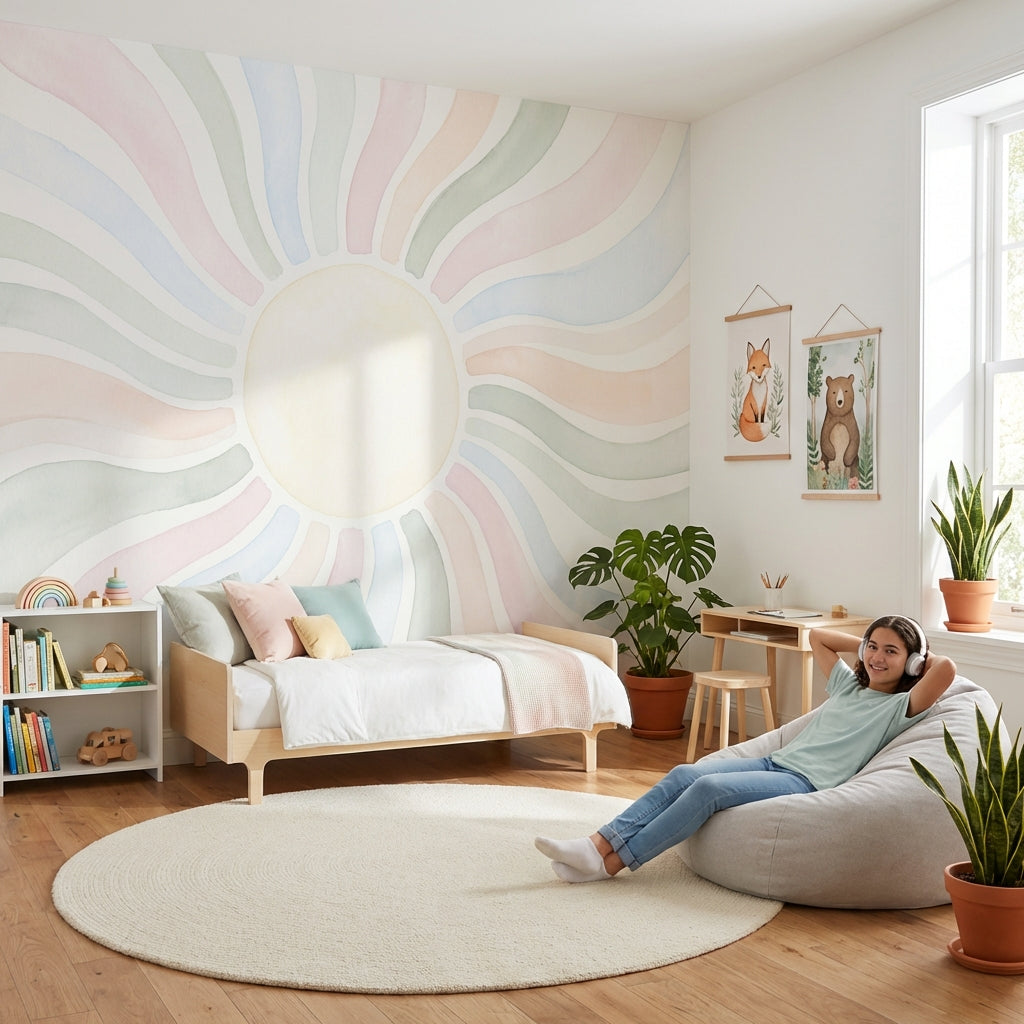 Geometric Wallpaper Pastel Abstract Wall Mural